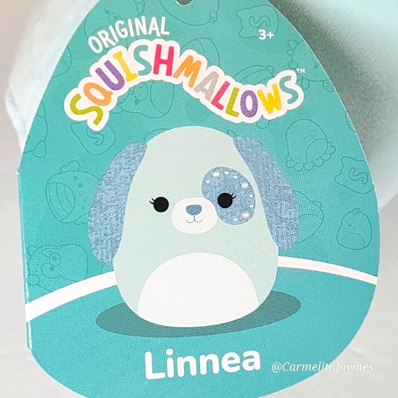 LINNEA 🐶 Teal Studded Velvet Dog Velvet Squad Original Squishmallow ☆》NWT《☆ - Picture 3 of 9